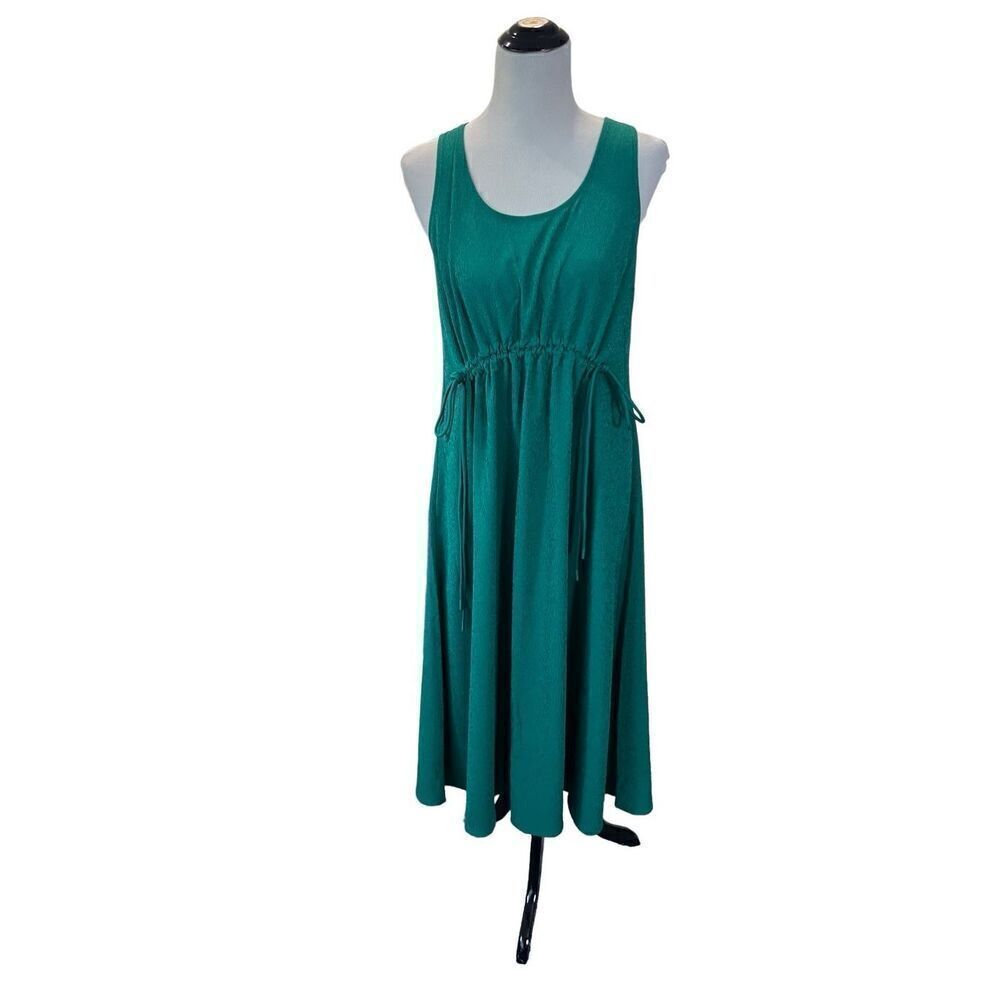 Athleta NWOT Echo Sleeveless Midi Dress Scoop Neck Lightweight Green Size M
